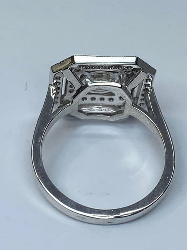 Bague 51 Bague de fiançailles - Bague octogonale en or 18 carats et diamants 58 Facettes AB46