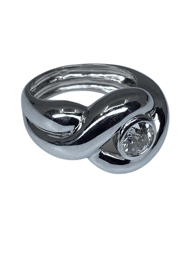 Bague 53 Bague en or blanc 18 carats avec diamant taille ancienne 0,80 ct 58 Facettes AB49