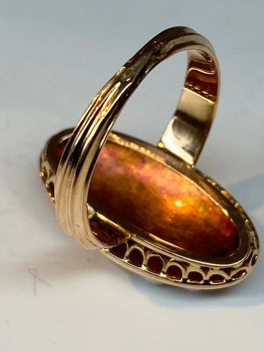 Bague 47 Bague marquise en or 18 carats avec perles fines et diamants 58 Facettes AB54