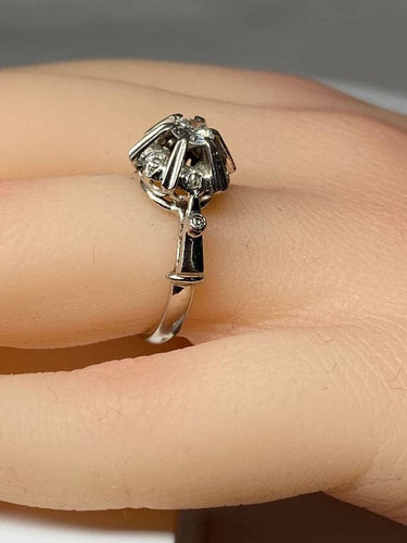 Bague 51 Bague solitaire en or gris 18 carats et diamants 58 Facettes AB72bis