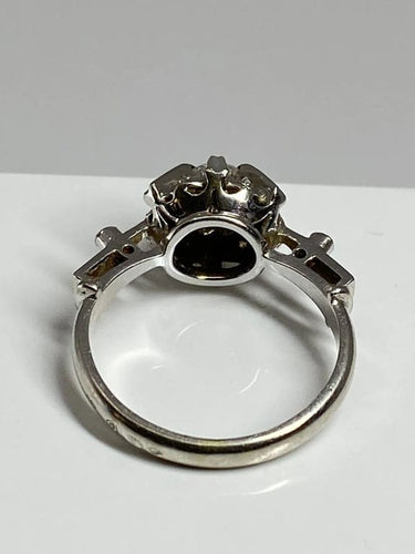 Bague 51 Bague solitaire en or gris 18 carats et diamants 58 Facettes AB72bis