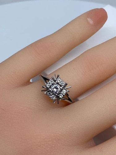 Bague 55 Bague marguerite en or blanc 18 carats et diamants 58 Facettes AB72