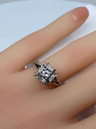 Bague 55 Bague marguerite en or blanc 18 carats et diamants 58 Facettes AB72
