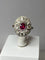 Bague 51 Bague ovale en or 18 carats avec rubis et diamants 58 Facettes AB75
