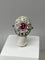 Bague 51 Bague ovale en or 18 carats avec rubis et diamants 58 Facettes AB75