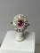 Bague 51 Bague ovale en or 18 carats avec rubis et diamants 58 Facettes AB75