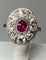 Bague 51 Bague ovale en or 18 carats avec rubis et diamants 58 Facettes AB75