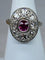 Bague 51 Bague ovale en or 18 carats avec rubis et diamants 58 Facettes AB75