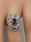 Bague 51 Bague ovale en or 18 carats avec rubis et diamants 58 Facettes AB75