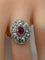 Bague 51 Bague ovale en or 18 carats avec rubis et diamants 58 Facettes AB75