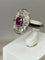 Bague 51 Bague ovale en or 18 carats avec rubis et diamants 58 Facettes AB75