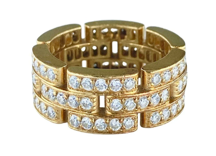Bague 49 Cartier Maillons Panthère - Bague en or jaune 18 carats et diamants 58 Facettes AB78
