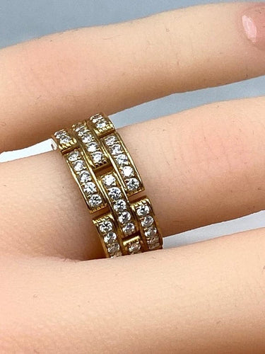 Bague 49 Cartier Maillons Panthère - Bague en or jaune 18 carats et diamants 58 Facettes AB78