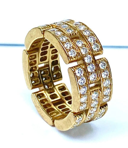 Bague 49 Cartier Maillons Panthère - Bague en or jaune 18 carats et diamants 58 Facettes AB78
