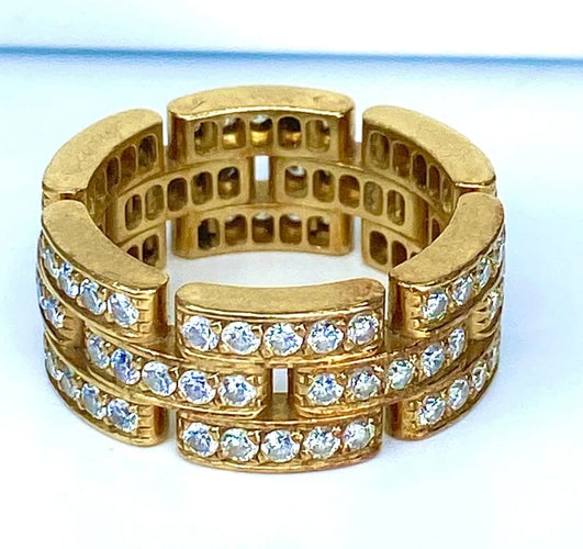 Bague 49 Cartier Maillons Panthère - Bague en or jaune 18 carats et diamants 58 Facettes AB78