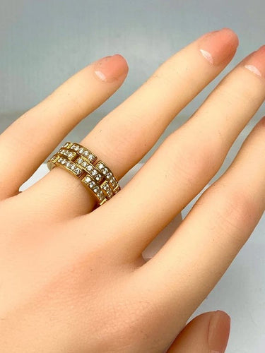 Bague 49 Cartier Maillons Panthère - Bague en or jaune 18 carats et diamants 58 Facettes AB78