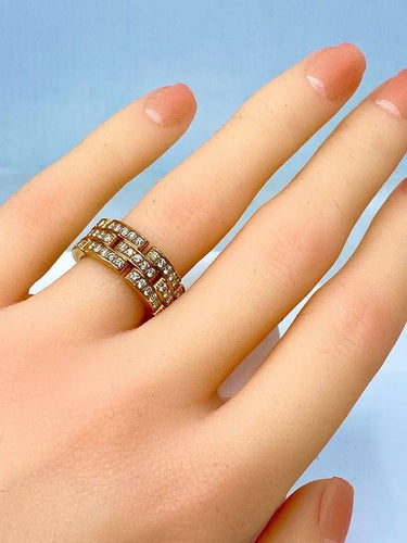Bague 49 Cartier Maillons Panthère - Bague en or jaune 18 carats et diamants 58 Facettes AB78