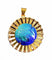 Pendentif H. Marty Limoges - Pendentif soleil en or jaune 18 carats et émail bleu 58 Facettes AB114