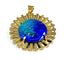Pendentif H. Marty Limoges - Pendentif soleil en or jaune 18 carats et émail bleu 58 Facettes AB114