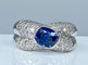 Bague 51 Bague jonc en or 18 carats avec saphir et diamants 58 Facettes AB155