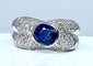 Bague 51 Bague jonc en or 18 carats avec saphir et diamants 58 Facettes AB155
