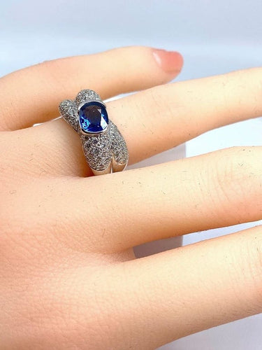 Bague 51 Bague jonc en or 18 carats avec saphir et diamants 58 Facettes AB155