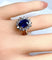 Bague 51 Bague marguerite saphir et diamants en or jaune 18 carats 58 Facettes AB152
