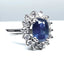 Bague 51 Bague marguerite saphir et diamants en or jaune 18 carats 58 Facettes AB152
