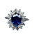 Bague 51 Bague marguerite saphir et diamants en or jaune 18 carats 58 Facettes AB152
