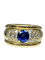 Bague 57 Bague jonc en or 18 carats avec saphir et diamants 58 Facettes AB148
