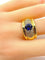 Bague 57 Bague jonc en or 18 carats avec saphir et diamants 58 Facettes AB148