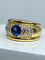 Bague 57 Bague jonc en or 18 carats avec saphir et diamants 58 Facettes AB148