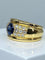 Bague 57 Bague jonc en or 18 carats avec saphir et diamants 58 Facettes AB148