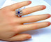 Bague 51 Bague fleur en or jaune 18 carats saphir et diamants 58 Facettes AB156