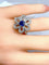 Bague 51 Bague fleur en or jaune 18 carats saphir et diamants 58 Facettes AB156