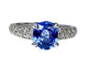 Bague 53 Bague jonc saphir de Ceylan et diamants en or jaune 18 carats 58 Facettes AB151
