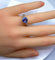 Bague 53 Bague jonc saphir de Ceylan et diamants en or jaune 18 carats 58 Facettes AB151
