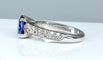 Bague 53 Bague jonc saphir de Ceylan et diamants en or jaune 18 carats 58 Facettes AB151