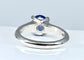 Bague 53 Bague jonc saphir de Ceylan et diamants en or jaune 18 carats 58 Facettes AB151