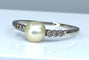 Bague 59 Bague en platine avec perle fine et diamants taille ancienne 58 Facettes AB162