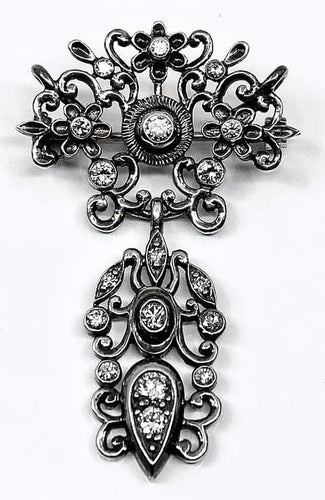 Pendentif Broche pendentif Napoléon III en or et argent sertie de diamants 58 Facettes AB171