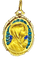 Pendentif SELLIER - Médaille Vierge en or jaune 18 carats, émail et perles fines 58 Facettes AB164