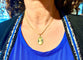 Pendentif SELLIER - Médaille Vierge en or jaune 18 carats, émail et perles fines 58 Facettes AB164