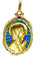 Pendentif SELLIER - Médaille Vierge en or jaune 18 carats, émail et perles fines 58 Facettes AB164