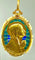 Pendentif SELLIER - Médaille Vierge en or jaune 18 carats, émail et perles fines 58 Facettes AB164