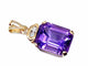 Pendentif Pendentif en or jaune 18 carats avec améthyste et diamants 58 Facettes AB176