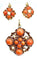 Boucles d'oreilles Parure Napoléon III - Pendentif et boucles d’oreilles en or jaune, corail et perles fines 58 Facettes AB185