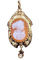 Pendentif Broche pendentif camée et perles en or jaune 18 carats 58 Facettes AB188