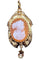 Pendentif Broche pendentif camée et perles en or jaune 18 carats 58 Facettes AB188
