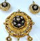 Boucles d'oreilles Parure Napoléon III - Broche et boucles d’oreilles en or 18 carats, diamants et perles 58 Facettes AB186